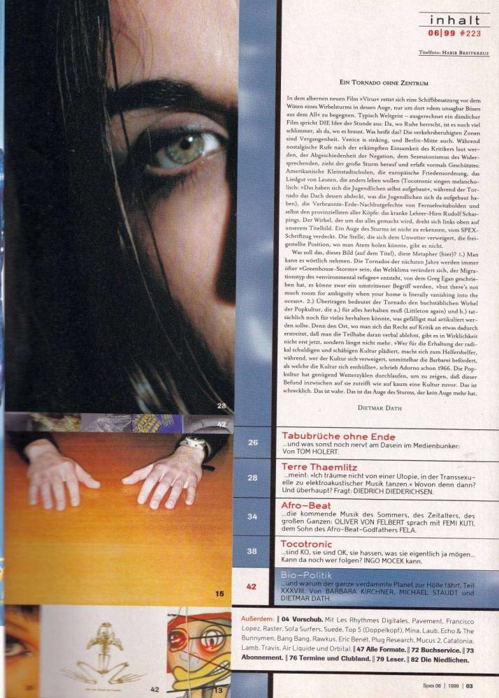 spex 06 1999 Inhalt
