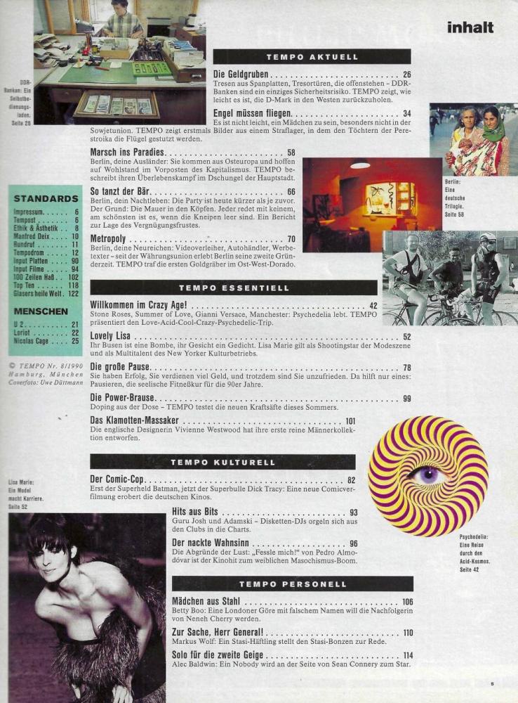 tempo 08 1990 Inhalt