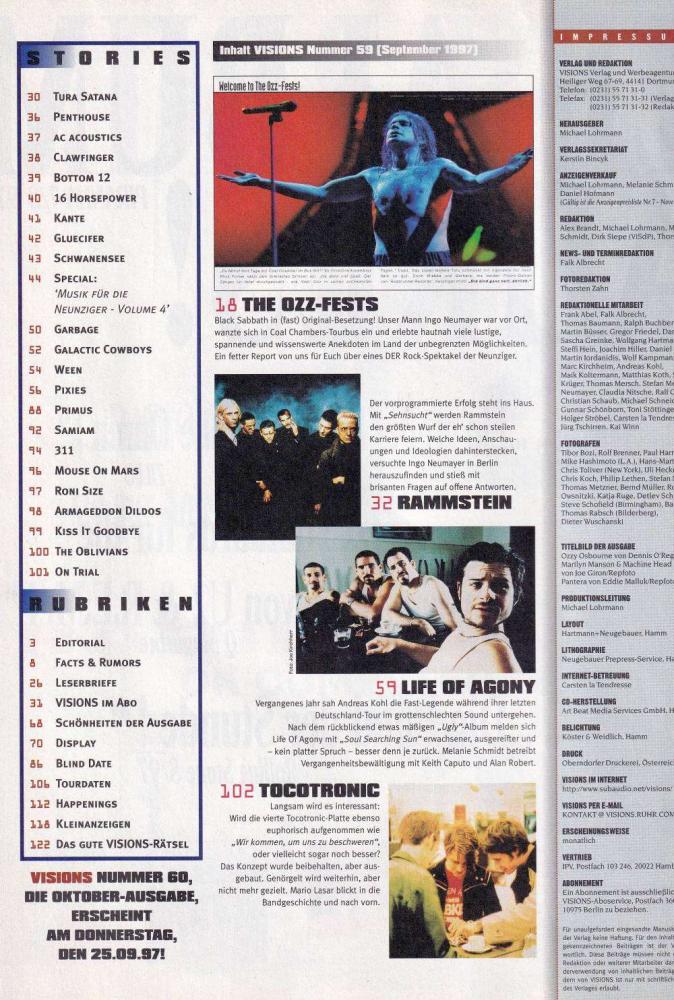 visions 09 1997 Inhalt