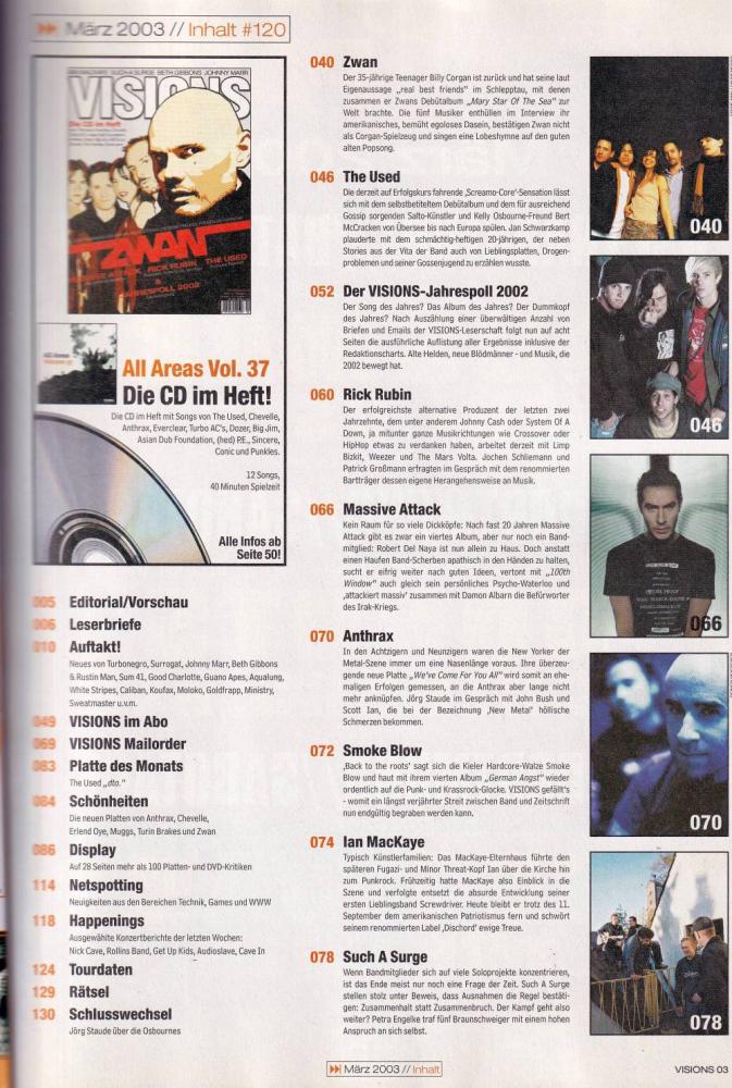 visions 03 2003 Inhalt
