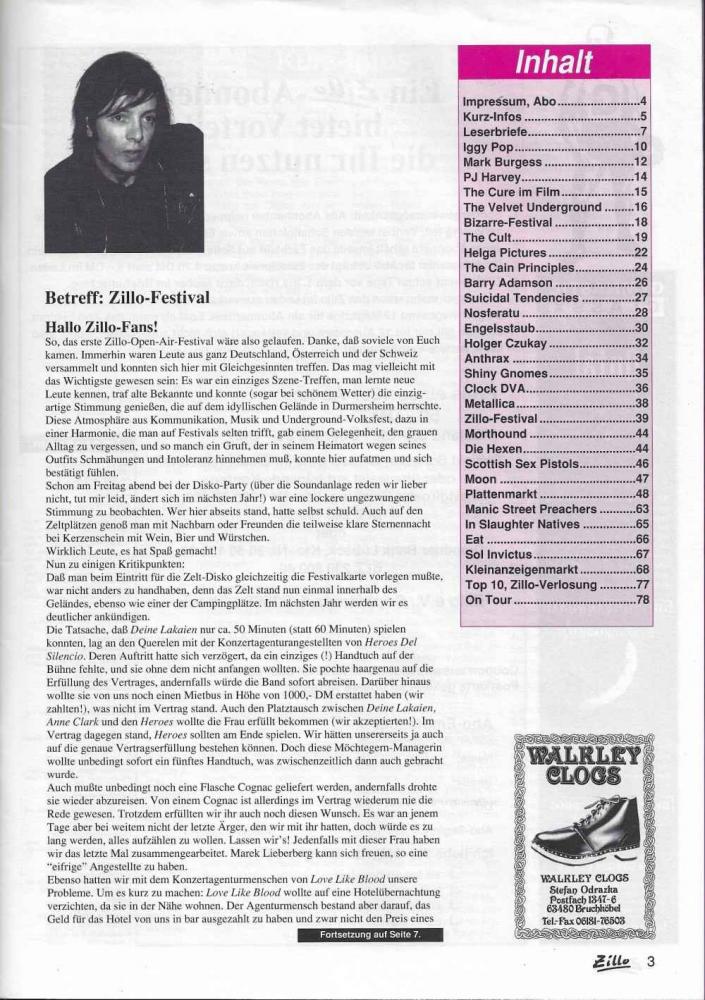 Zillo 07-08/1993 Inhalt